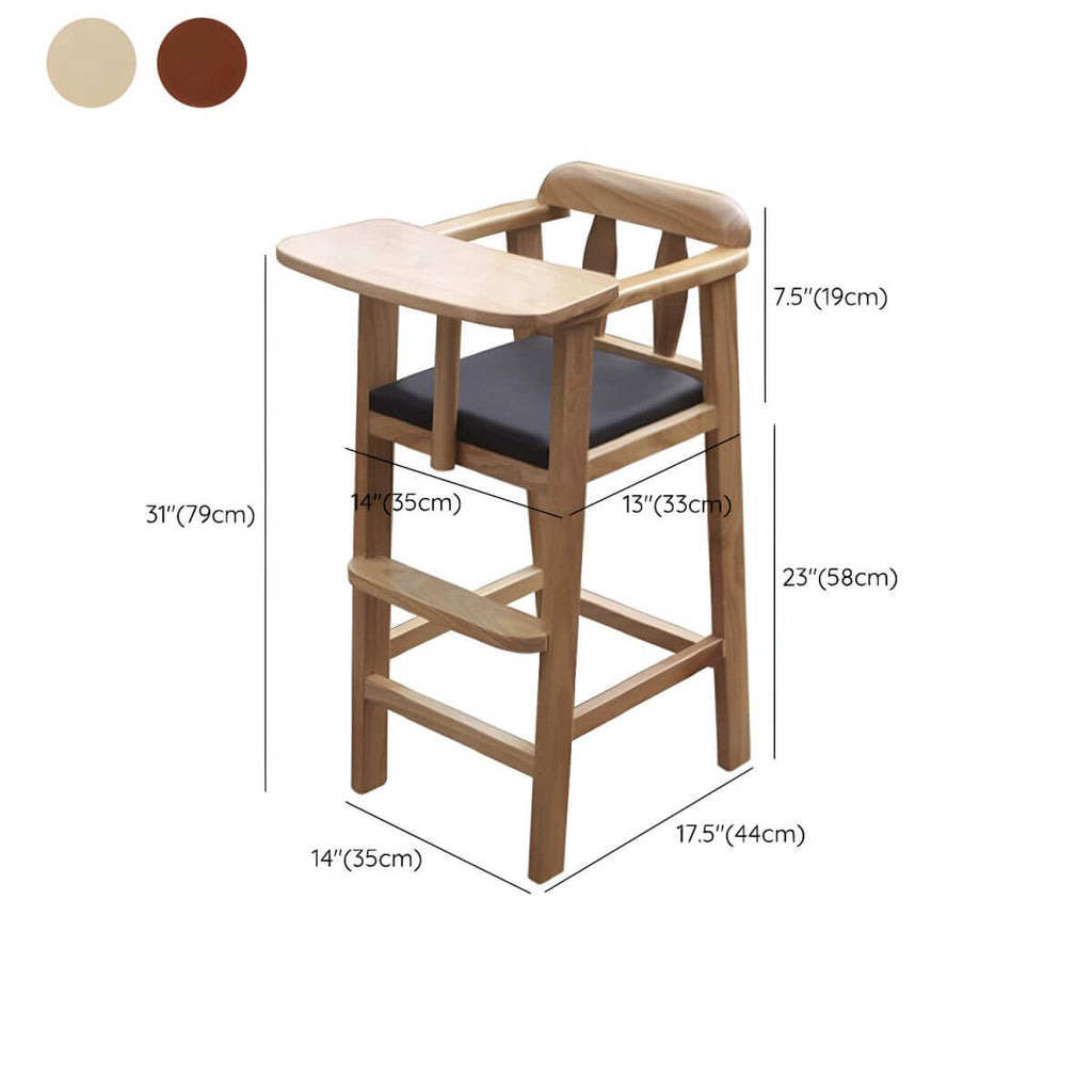 Natural Finish Wooden Dining Chair with Comfortable Design for Kids Dimensions