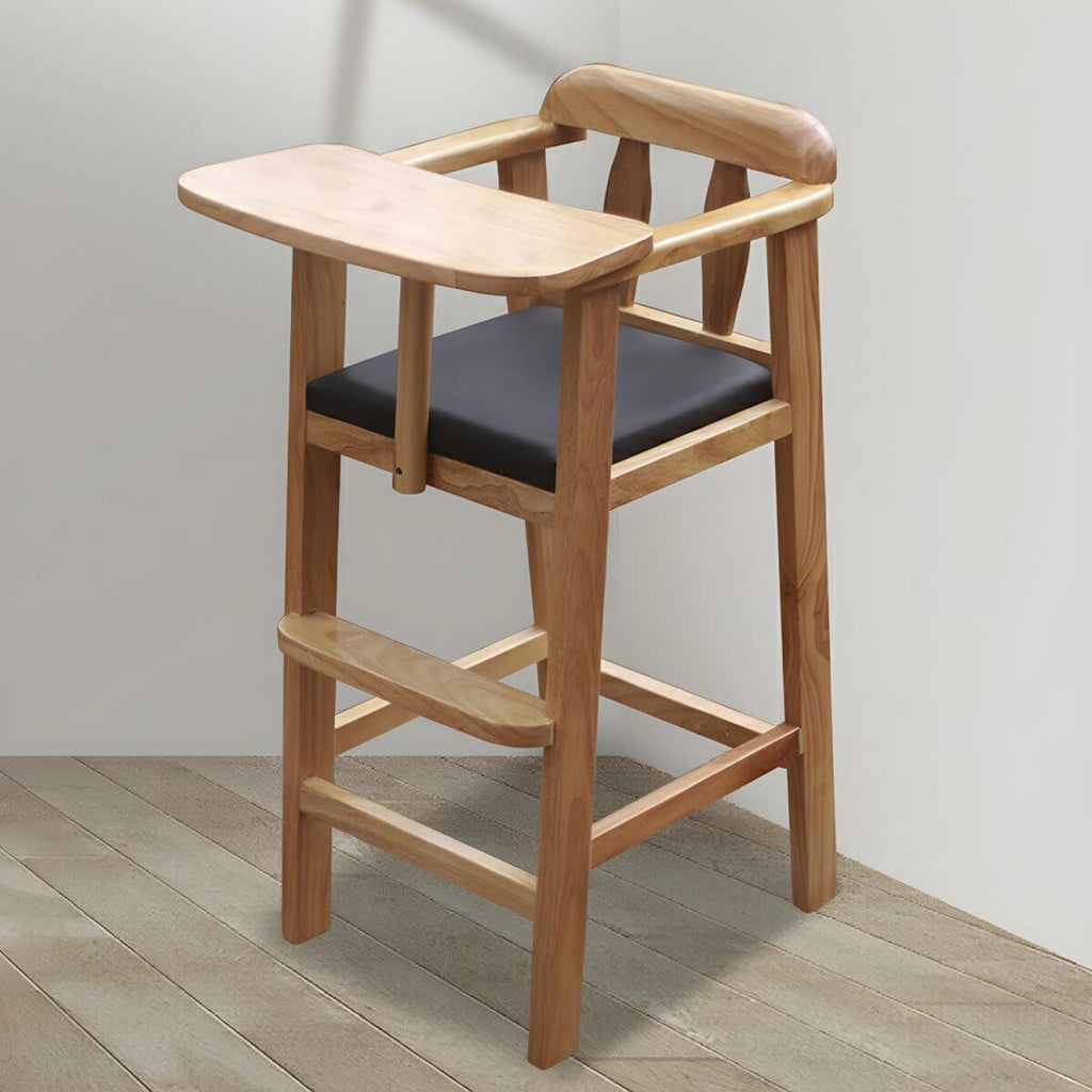Natural Finish Wooden Dining Chair with Comfortable Design for Kids Main Product Image
