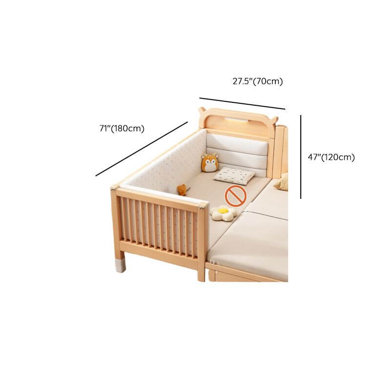 Natural Finish Wooden Toddler Bed - Multiple Sizes Dimensions