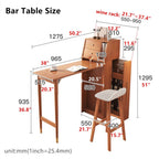 Natural Folding MDF Wine Bar Table For Small Spaces