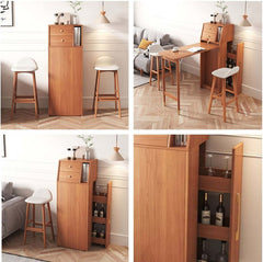 Natural Folding MDF Wine Bar Table For Small Spaces Main Product Image