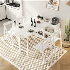 Natural Folding Table + Cabinet with Hidden Storage