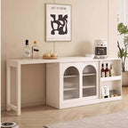 Natural Folding Table + Cabinet with Hidden Storage