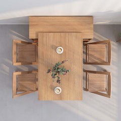 Natural Folding Table + Cabinet with Hidden Storage