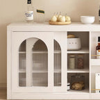 Natural Folding Table + Cabinet with Hidden Storage