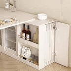 Natural Folding Table + Cabinet with Hidden Storage
