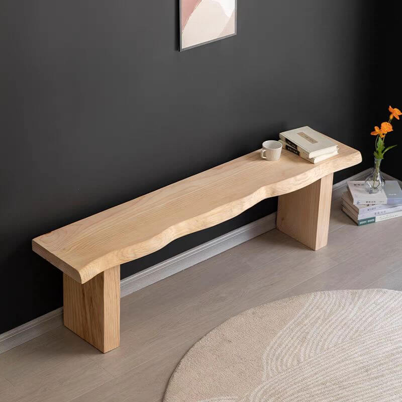 Natural Live Edge Wood Bench with Minimalist Modern Design Main Product Image