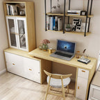 Natural Murphy Bed with Desk & Wall Shelf, 1.5M