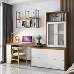 Natural Murphy Bed with Desk & Wall Shelf, 1.5M