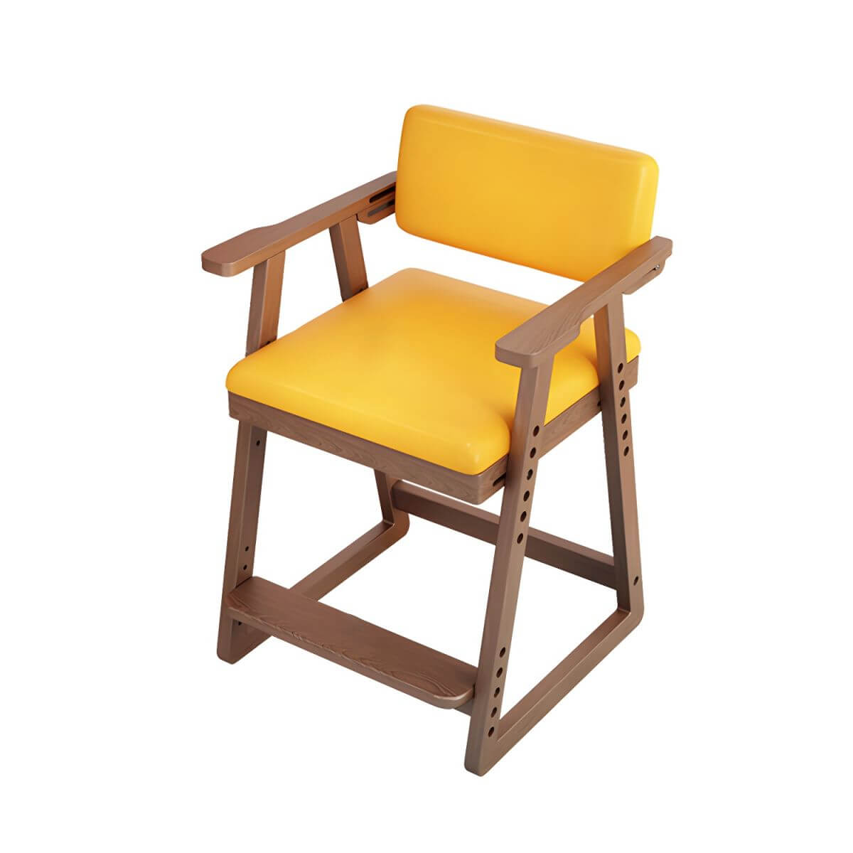 Natural/Pink Upholstered Chair with Wooden Frame for Kids