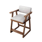 Natural/Pink Upholstered Chair with Wooden Frame for Kids