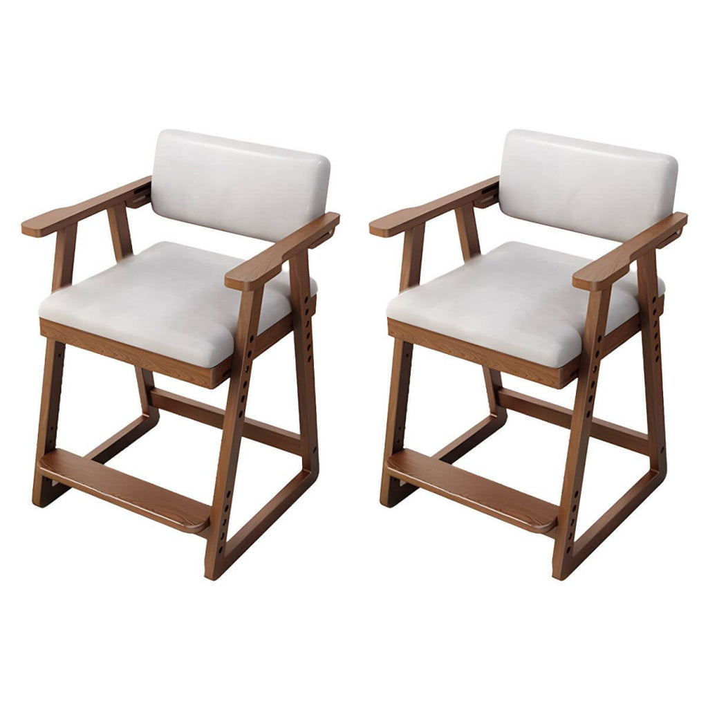 Natural/Pink Upholstered Chair with Wooden Frame for Kids