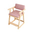 Natural/Pink Upholstered Chair with Wooden Frame for Kids