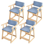 Natural/Pink Upholstered Chair with Wooden Frame for Kids