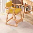 Natural/Pink Upholstered Chair with Wooden Frame for Kids