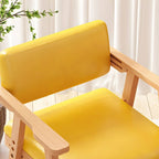 Natural/Pink Upholstered Chair with Wooden Frame for Kids