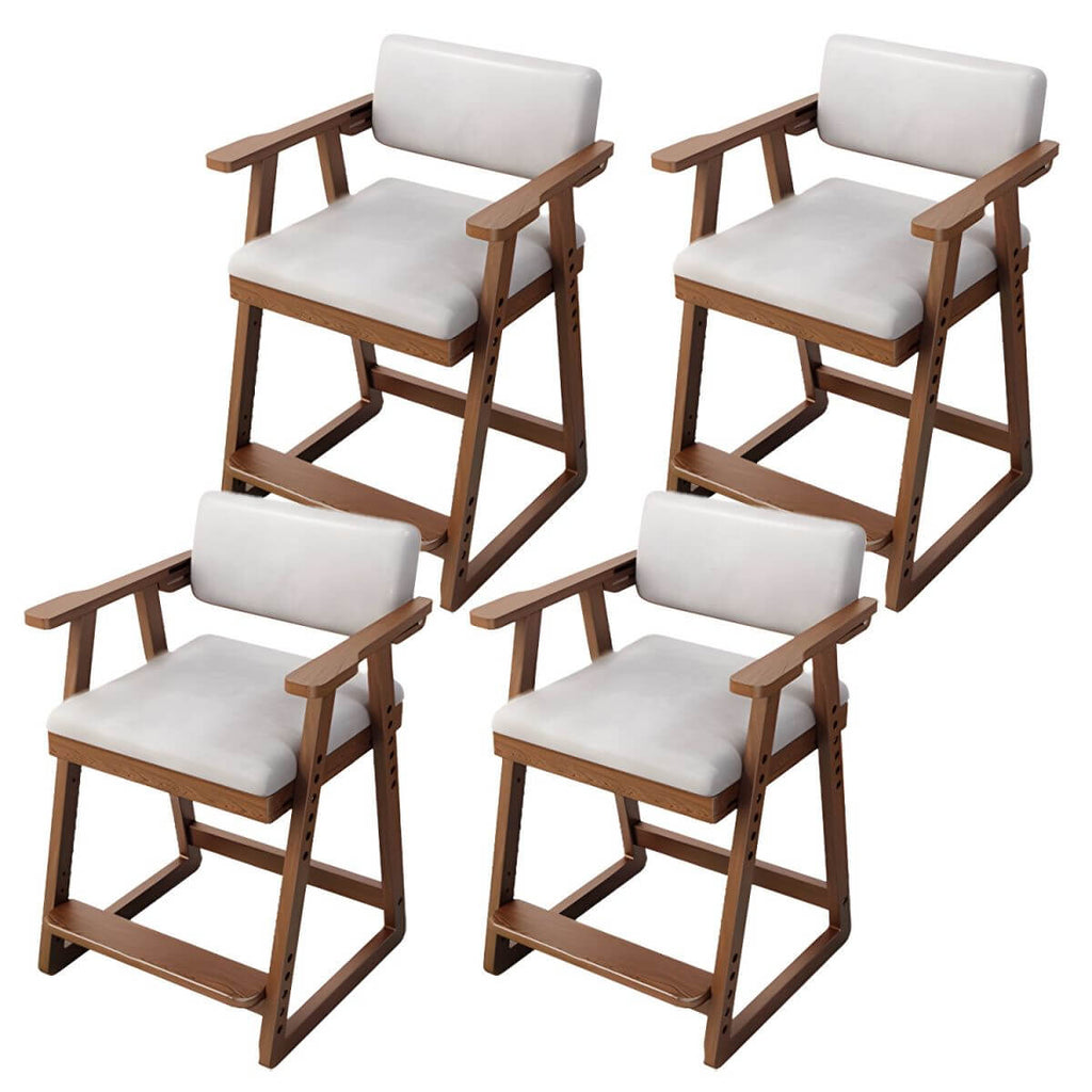 Natural/Pink Upholstered Chair with Wooden Frame for Kids