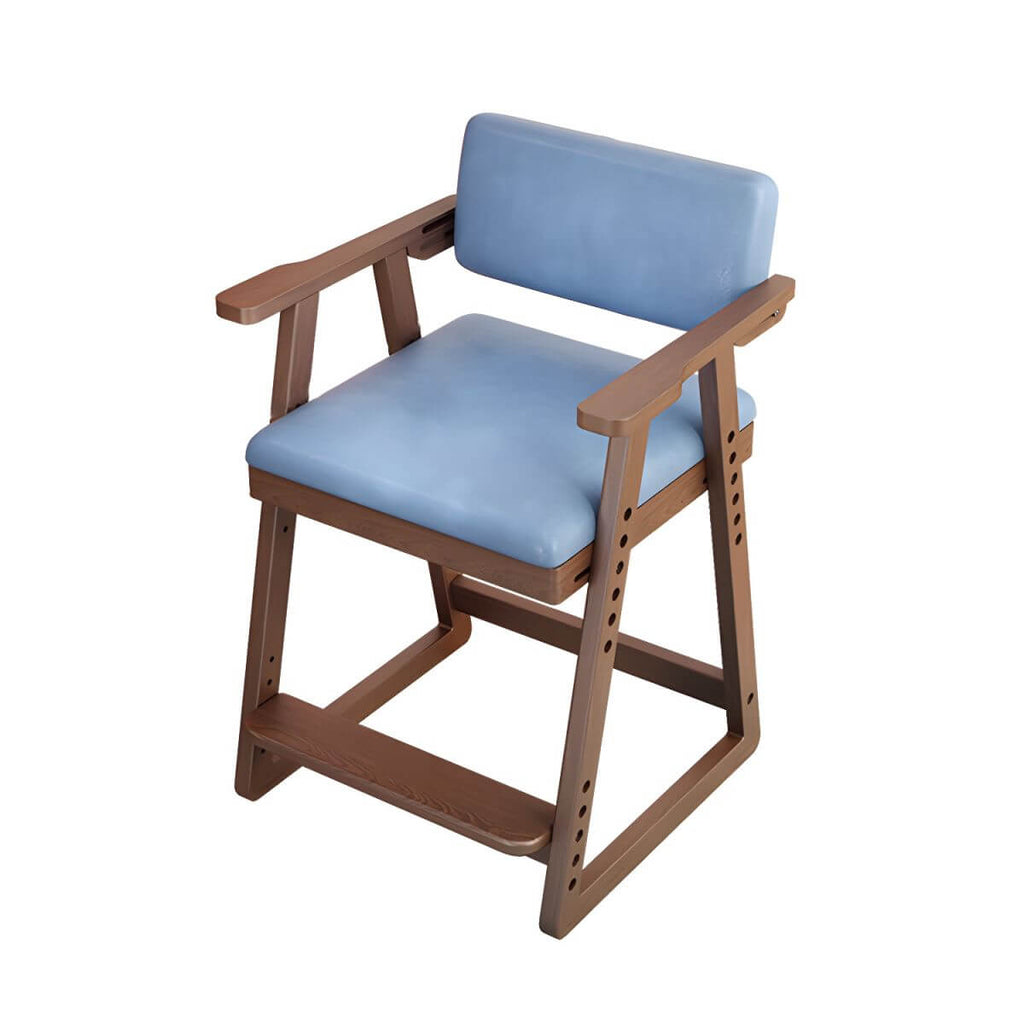 Natural/Pink Upholstered Chair with Wooden Frame for Kids