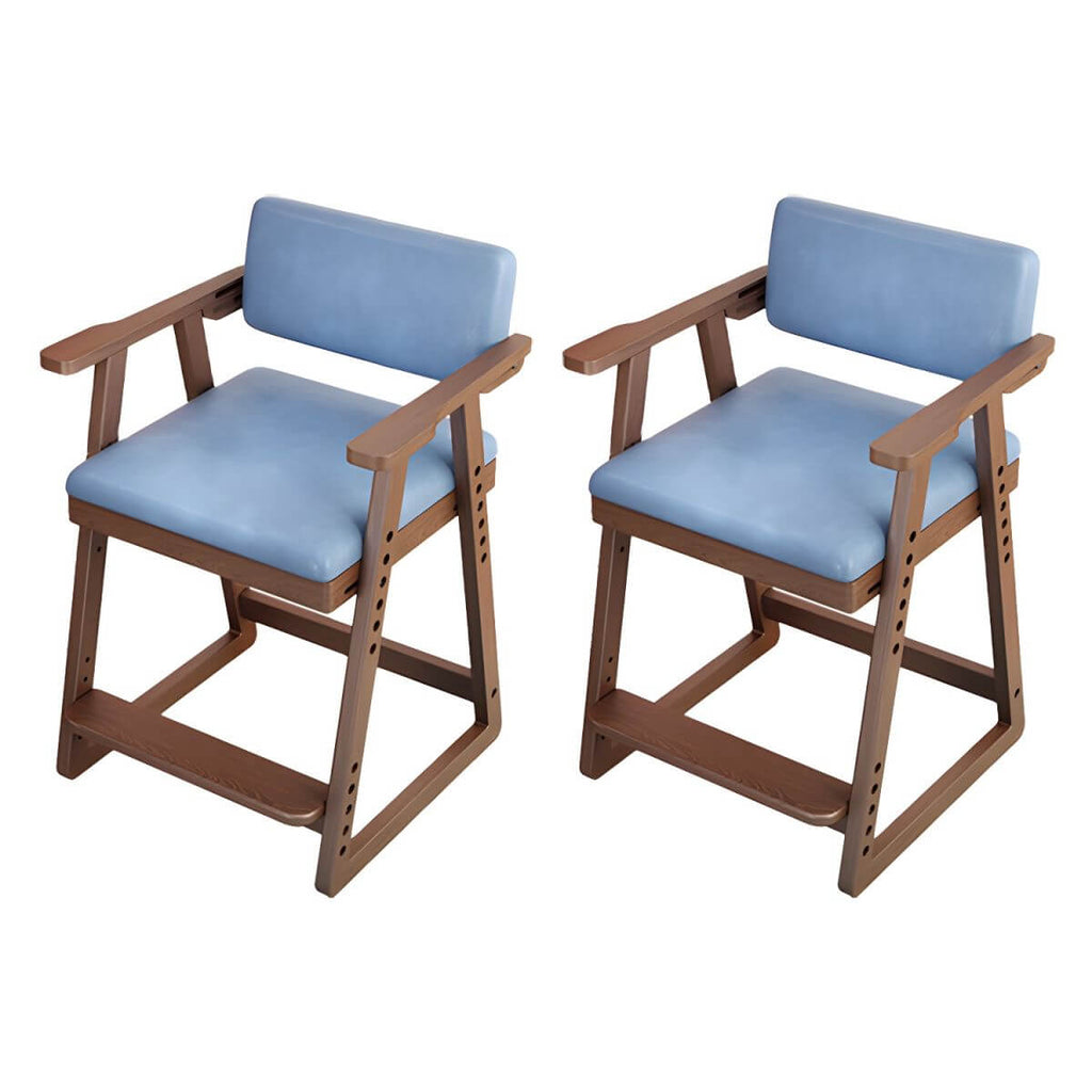 Natural/Pink Upholstered Chair with Wooden Frame for Kids