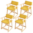 Natural/Pink Upholstered Chair with Wooden Frame for Kids