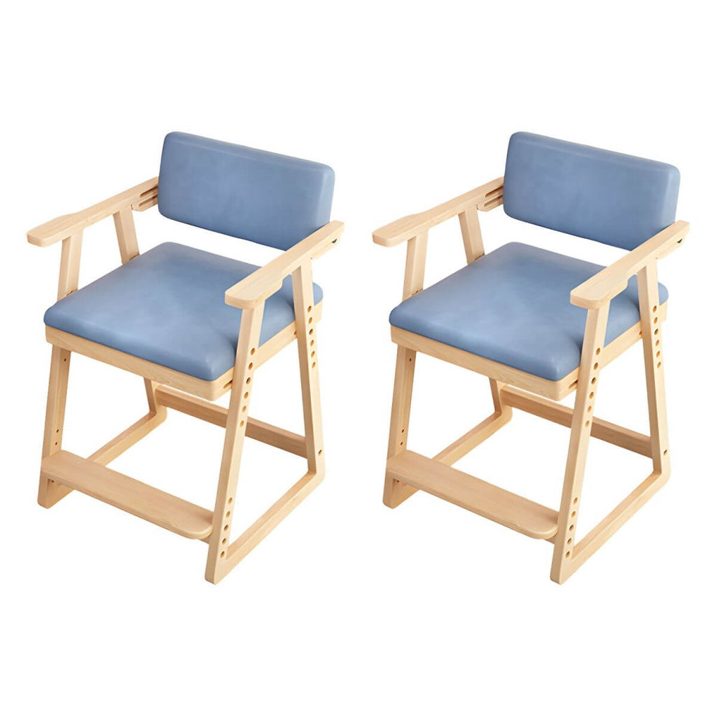 Natural/Pink Upholstered Chair with Wooden Frame for Kids