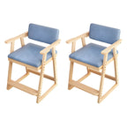 Natural/Pink Upholstered Chair with Wooden Frame for Kids