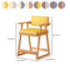 Natural/Pink Upholstered Chair with Wooden Frame for Kids Dimensions