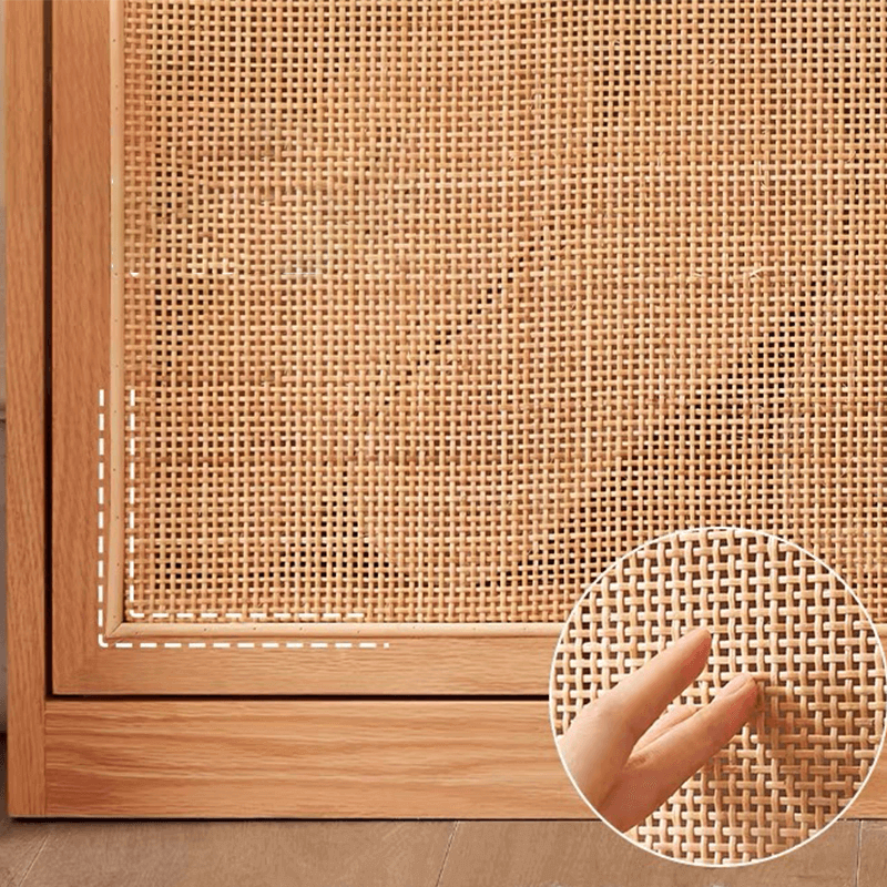 Natural Rattan Wooden 3-Tier Shoe Rack Cabinet Series