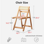 Natural Round Folding Dining Set With Chairs And Cabinet