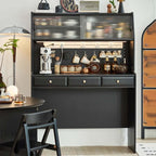 Natural Round Folding Dining Set With Chairs And Cabinet