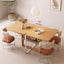 Natural Solid Wood Extendable Dining Table + 4 Chairs