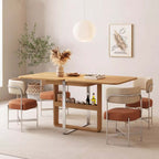 Natural Solid Wood Extendable Dining Table + 4 Chairs