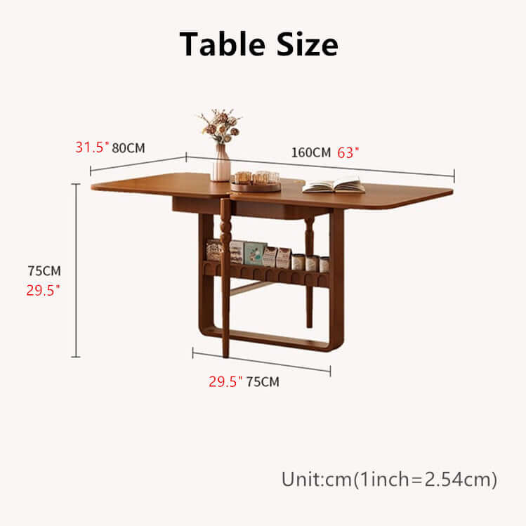 Natural Solid Wood Extendable Dining Table + 4 Chairs