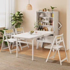 Natural Solid Wood Space-Saving Dining Set With Storage