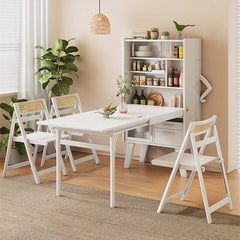 Natural Solid Wood Space-Saving Dining Set With Storage
