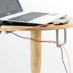 Natural Wood Baseball Bat Nightstand With Cable Slots