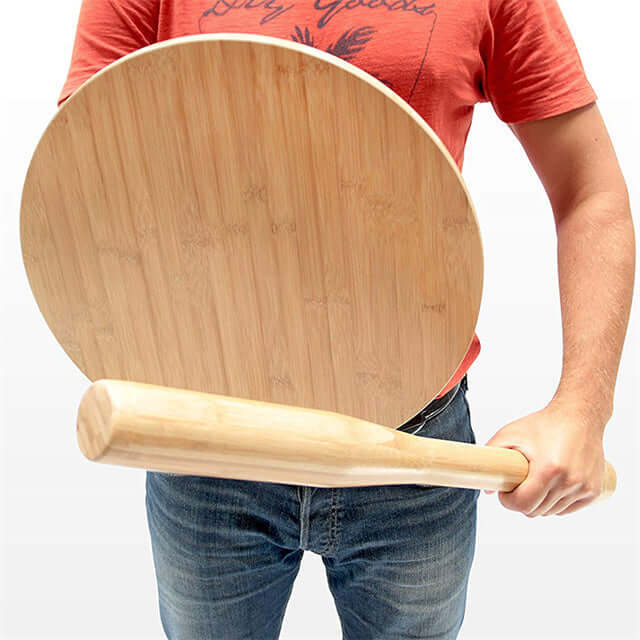 Natural Wood Baseball Bat Nightstand With Cable Slots