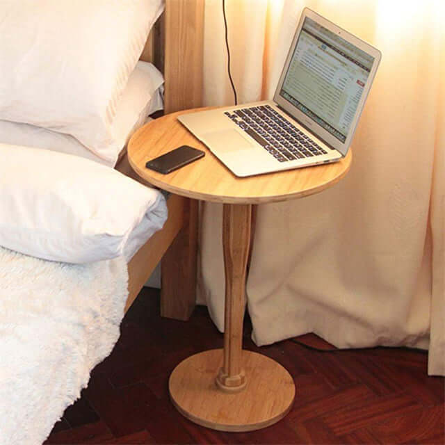Natural Wood Baseball Bat Nightstand With Cable Slots Main Product Image Hauptbild