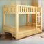 Natural Wood Bunk Bed with Storage Drawers and Ladder
