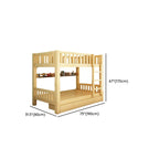 Natural Wood Bunk Bed with Storage Drawers and Ladder Dimensions