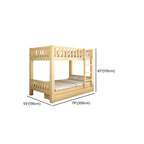 Natural Wood Bunk Bed with Storage Drawers and Ladder Dimensions