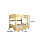 Natural Wood Bunk Bed with Storage Drawers and Ladder Dimensions