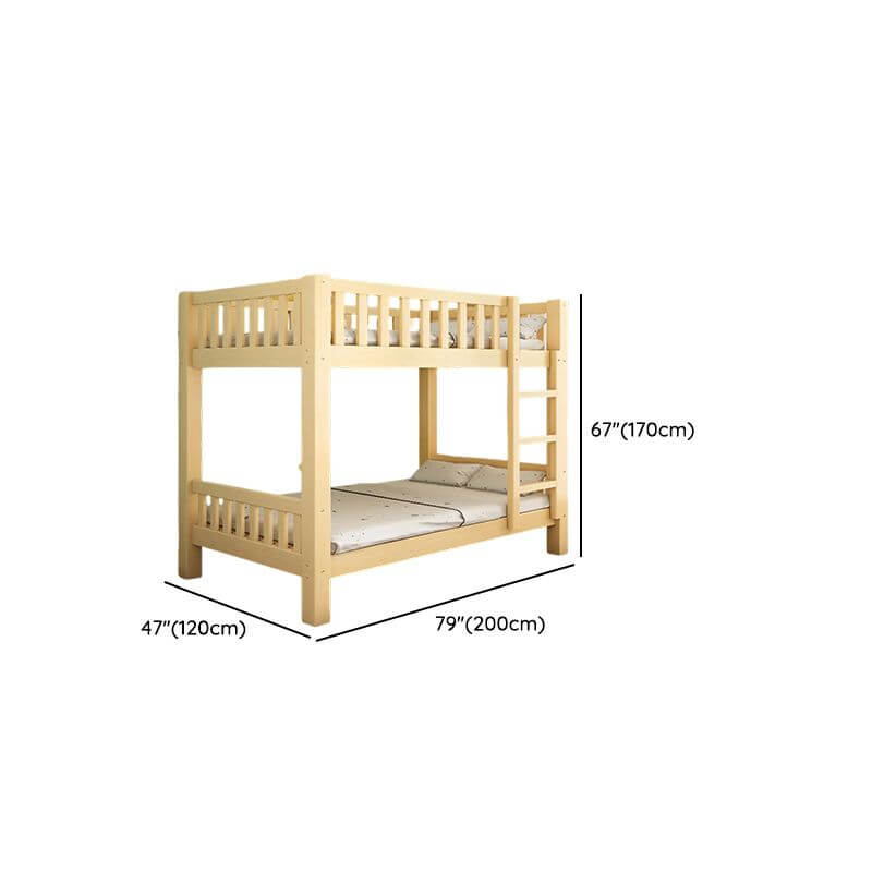 Natural Wood Bunk Bed with Storage Drawers and Ladder Dimensions