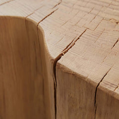 Natural Wood Coffee Table with Unique Petal Design