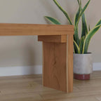 Natural Wood Entryway Bench With Black Metal Legs