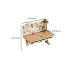 Natural Wood Finish Kids Writing Desk with Storage and Hutch Dimensions