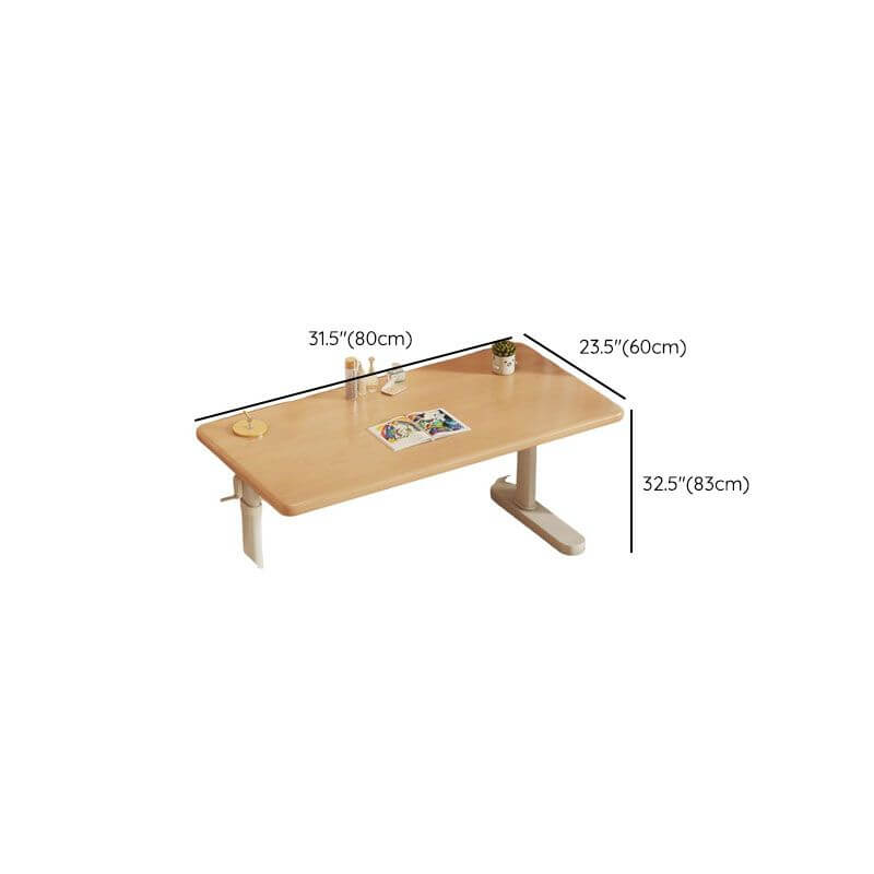 Natural Wood Finish Kids Writing Desk with Storage and Hutch Dimensions