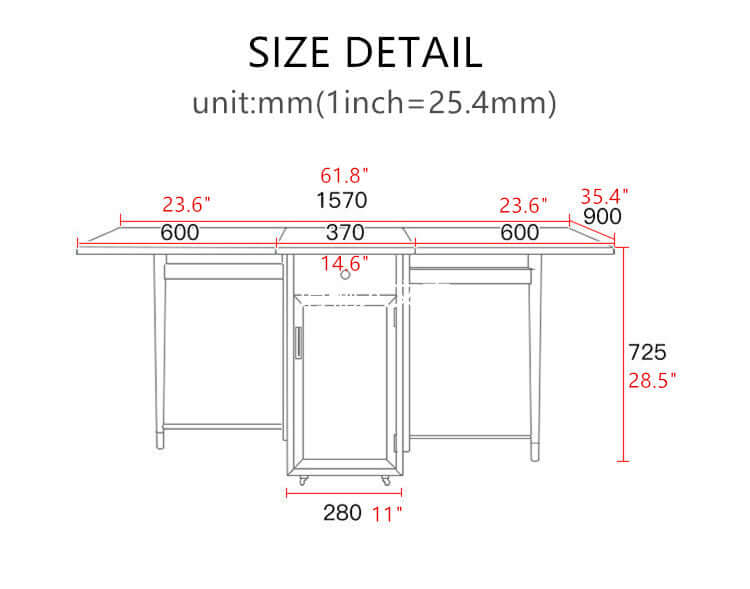 Natural Wood Folding Dining Table Set With Rattan Cabinet