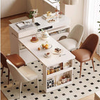 Natural Wood Island Table With Rotating Top