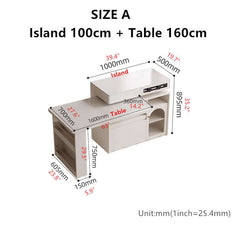 Natural Wood Island Table With Rotating Top